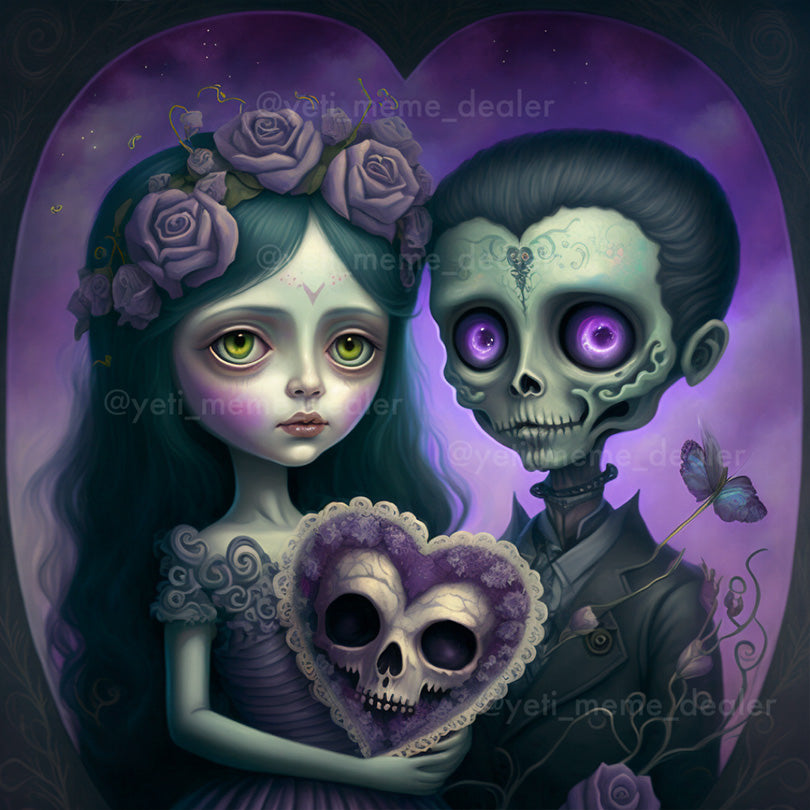 Zombie love art print