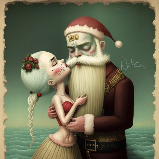 Kissing Santa Claus