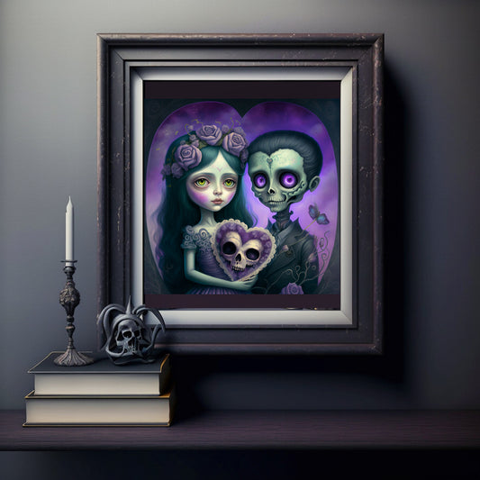 Zombie love art print