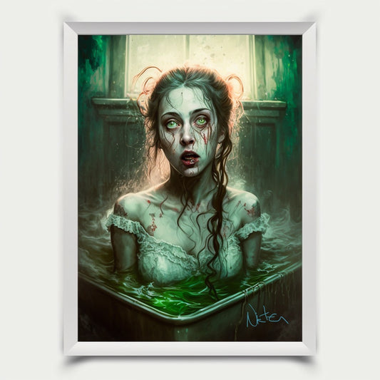 Zombie in the tube Art Print