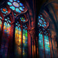Gothic cathedral window painting